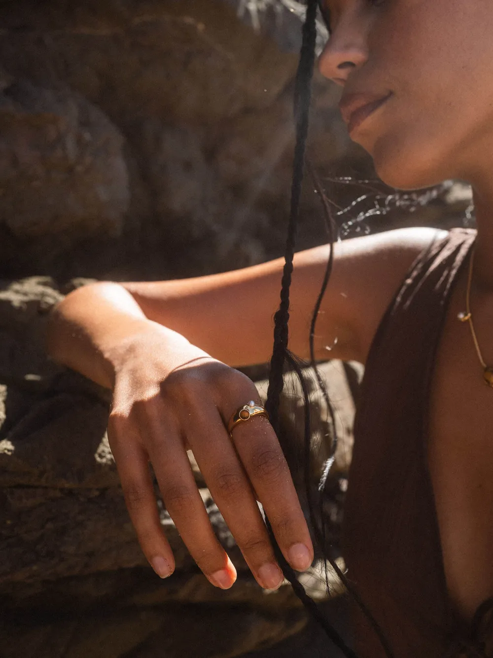 Cheap PURELEI Golden Gaze Ring