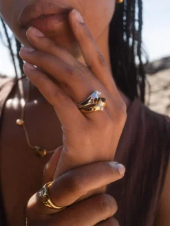 Cheap PURELEI Golden Gaze Ring