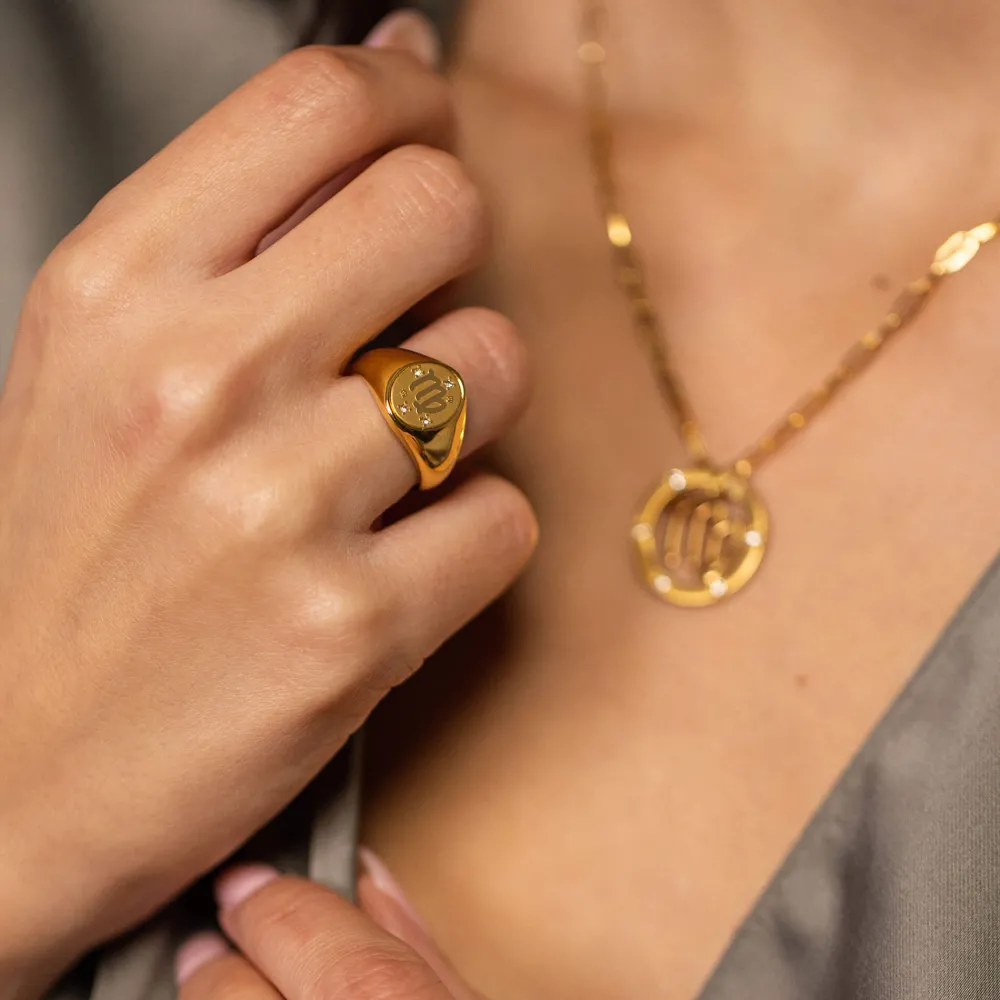 Flash Sale PURELEI Jungfrau Zodiac Ring Gold