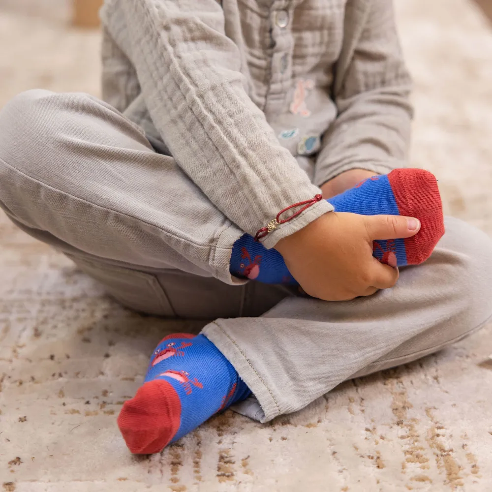 Hot PURELEI Kindersocken Crabs Blue