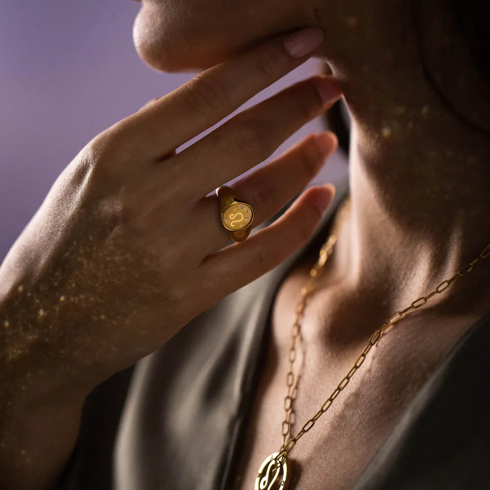 Best Sale PURELEI Löwe Zodiac Ring Gold