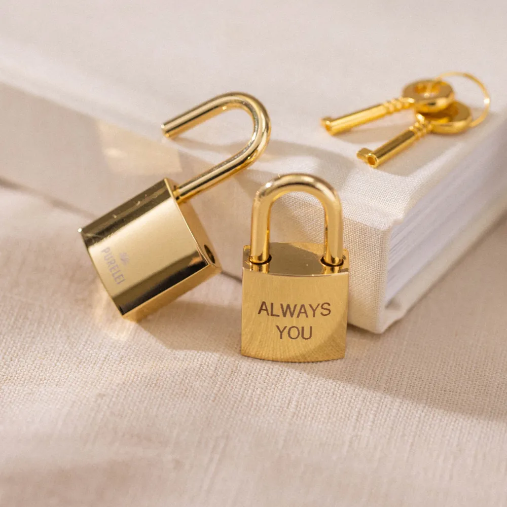 Cheap PURELEI Square Liebesschloss Gold