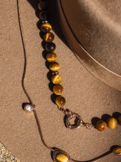 Hot PURELEI Tiger's Eye Charm Kette