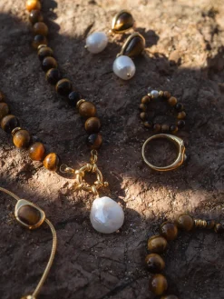 Hot PURELEI Tiger's Eye Charm Kette