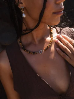 Hot PURELEI Tiger's Eye Charm Kette