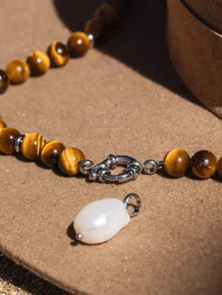 Hot PURELEI Tiger's Eye Charm Kette