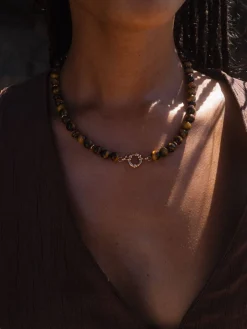 Hot PURELEI Tiger's Eye Charm Kette