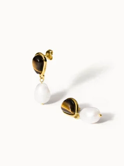 Fashion PURELEI Tiger's Eye Pearl Ohrringe