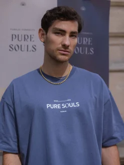 Shop PURELEI T-shirt Pure Souls Dark Blue